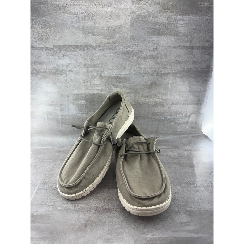 Hey Dude Wendy Grey Canvas Slip On Loafers Women Size 10 Casual Shoes 121413000